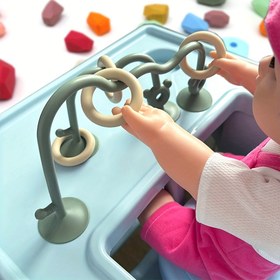 Resim 1 Set Silikon Boncuk Labirent Oyuncak ile Emme Tabanı - Çocuklar için Renkli, Etkileşimli Öğrenme Oyuncak, Erkekler ve Kızlar için İdeal, Mükemmel Tatil Hediyesi, Eğitici Oyuncak | Renkli Oyuncak | Silikon Yapı, Oyuncak 