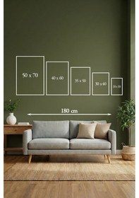 Resim Huhuli Ahşap Çerçeveli Wabi Sabi Koleksiyon Tablo Huhu727 