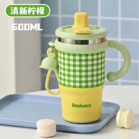 Resim Oein 2025 Yeni Kız Ofisi 316 Paslanmaz Çelik Termos Kupası Ev Saplama Öğrenci Saman Kupası Çift Içecek Bingba Kupası Kahve Mugcapacity600MLEkşi Yaban Mersini (Yurt Dışından) 