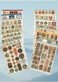 Resim 17'li Vintage Temalı 12 17 Cm Sticker Seti/bullet Journal, Scrapbook, Ajanda, Defter Için Diğer 