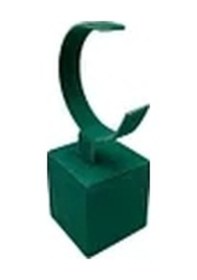 Resim Yerli Üretim Süet Kumaş Yeşil Renk 13 Cm Kelepçe Saat Sergileme Standı Çok Renkli 