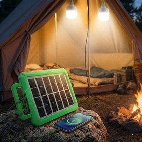 Resim Orret Home 2 Ampullü Solar Panelli Powerbank Özellikli Kamp Işığı Seti - Güneş Enerjili LED Kamp Aydınlatma Sistemi, Taşınabilir Şarjlı Çadır Lambası, Outdoor Acil Durum Işığı 