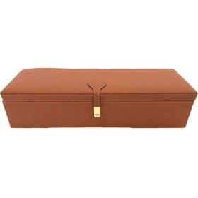 Resim Adalinhome Ahşap üzeri Deri Saat Aksesuar takı kutusu 