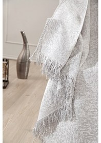 Resim Vicuna Home Pamuklu Çok Amaçlı Ebruli Koltuk / Çekyat Örtüsü Gri 