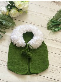 Resim el örgüsü bebek yeleği Haki 