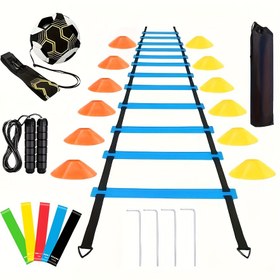 Resim Hız ve Koordinasyon Eğitimi Seti, Futbol ve Basketbol Eğitimi Ekipmanı, Hız Lideri, Dribbling Kemer, Koniler, Zemin Çivileri, Direnç Bantları, Atlama İpi. Hız ve Koordinasyon Eğitimi Kemer Depolama Çantası, Shuttlecock, Eğitmen Lideri, Futbol Eğitimi Ekipmanı, Futbol Aksesuarları, Eğitmen Koni, Futbol Eğitimi Malzemeleri, Hız ve Koordinasyon, Futbol Koni 