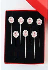 Resim Numetal 8li Pembe Kristal Taşlı Eşarp I Ğnesi. Şal I Ğnesi. Türban I Ğnesi. Başörtü I Ğnesi Gümüş Gri 