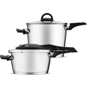 Resim NETWORK ART Jumbo Procook Düdüklü Tencere Seti 4 Ve 6 Lt, Çelik 