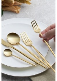Resim Karaca Orion Gold 6 Kişilik 30 Parça Çatal Kaşık Bıçak Takımı 