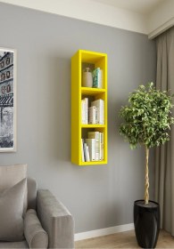 Resim Duvar Rafı Tek Kitaplık 90 Cm Mobilya Sarı Sarı 