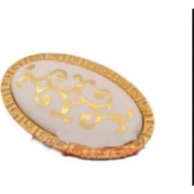 Resim Azm Hırdavat Porselen Görünümlü Ardıç Sarı Yaldız Düğme 