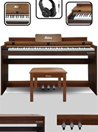 Resim Midex PLX-140 Pro-OR 88 Tuşlu Bluetooth Tuş Hassasiyeti Kapaklı Dijital Piyano (Kulaklık Ve Tabure) 