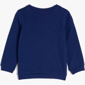 Resim Erkek Bebek Pamuklu Baskılı Bisiklet Yaka Sweatshirt 