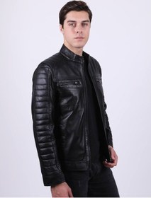 Resim Erkek Siyah Hakiki Deri Ceket (466905892) Siyah 