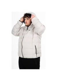 Resim Maraton Sportswear Büyük Beden Erkek Kapşonlu Uzun Kol Basic Taş Rengi Mont 21391-taş Rengi Taş 