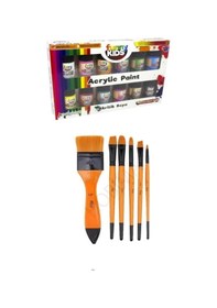 Resim Funny Kids 20 Ml Akrilik 12 Li Set 6'lı Karma Fırça Seti - Set 8 