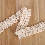 Resim 2.74 metre Şık Bej Çiçek Desenli Dantel Kenar - Su Çözünebilir, DIY Giyim, Çantalar, Saç Aksesuarları ve Dikiş Projeleri için Mükemmel 