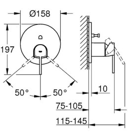 Resim Grohe Plus Ankastre Banyo/duş Bataryası - 24060AL3 