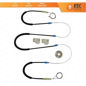 Resim VW Polo MK3 6N1 6N2 1994-2001 4/5 Kapı İçin Ön Sağ Cam Kriko Seti 