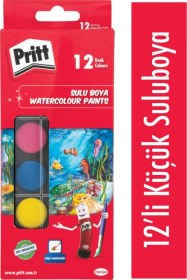 Resim Boyama Seti 12 Li Sulu Boya+ 12 Li Kuru Boya+ 12 Li Keçeli Kalem Boya + Pritt Yapıştırıcı 