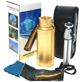 Resim 50x50 Panda Metal Gövde Tek Gözle Büyük Mercek Korsan Dürbün Gold Siyah 