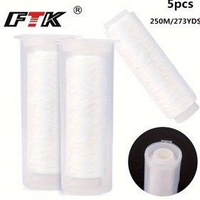 Resim FTK 5 Adet Elastik Görünmez Olta İpi Kutu ile 0.2mm 250m/273Yard Makara Başına Elastik Görünmez Olta İpi - Yemleri kanca üzerinde tutar! 