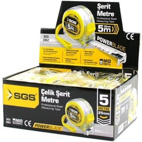 Resim 12 Adet 5mt X 25mt Şeffaf Stoplu Şerit Metre 4915 