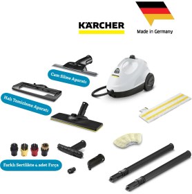 Resim Karcher Sc 2 Easyfix Lite Set 1500W 3.2 Bar Buharlı Temizlik Makinesi - Zemin ve Yüzey Temizliği Için Tam Set - Ergonomik Easyfix Zemin Başlığı ve Mikrofiber Bez Dahil - Hızlı Isınan Pratik 