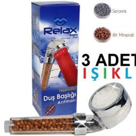 Resim RELAX BAGNO Relax Stream Led Işıklı %50 Su Tasarruflu Duş Başlığı - Kokulu Ve Arıtmalı Duş Başlığı - 3 Adet 