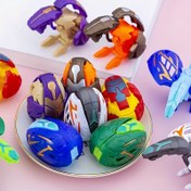 Resim 6'lı Dino Şekil Değiştiren Robot Oyuncak Seti, Karma Renkli Plastik Paskalya Yumurtası Süslemeleri, Yaratıcı Küçük Hediyeler Doğum Günü Partisi Malzemeleri, Elektrik Gerektirmez 