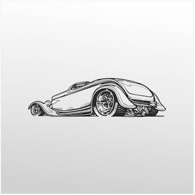 Resim Folyo Sticker Klasik Araba Adkpquy692 50cm Uzunluk Siyah 