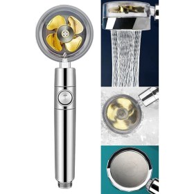 Resim Evefix 360 Derece Döner Turbo Pervaneli Serinletici Tasarım Start Stop Tuşlu Duş Başlığı 