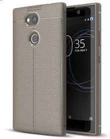 Resim Aksesuarcim Sony Xperia XA2 Ultra için Kılıf Silikon Deri Görünümlü Gri 