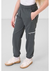 Resim Tommylife Beyaz-haki O Yaka Baskılı Lastik Paça Kargo Cepli Kız Çocuk Eşofman Takım - 75173 Beyaz/haki Beyaz - Haki 