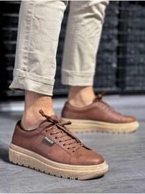 Resim KN Fashion Mp225 Kt Bağcıklı Ortopedik Yüksek/kalın Taban Erkek Sneaker Taba 