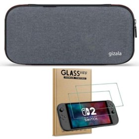 Resim Gizala Switch 2 Slim Taşıma Çantası + Switch 2 Temperli Cam Ekran Koruyucu 2li Bundle Paket 