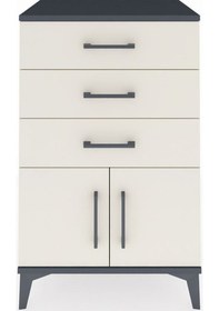 Resim Hyperion Komodin 3 Çekmeceli 2 Kapaklı 60x44x96 Antrasit-aytaşı Antrasit 