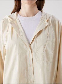 Resim LC Waikiki Bej Kapüşonlu Oversize Poplin Kadın Tesettür Kap 