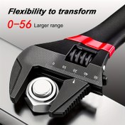 Resim Ayarlanabilir Anahtar 0-56mm - Ağır Hizmet Tipi Metal Soket Anahtar, Kırmızı Acenteli, Dar Alanlar İçin Ergonomik Tutma, Ev ve Endüstriyel Kullanım İçin İdeal, Daralan Anahtarlar 