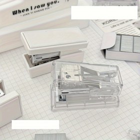 Resim Mini Stapler Set Çizgi Film Küçük Zımba Seti Öğrenci Çok Fonksiyonlu El Tutma Zımbası 