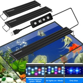 Resim LED Çok Renkli Akvaryum Işığı Zamanlayıcılı - USB ile Çalışır, Ayarlanabilir Uzunluk, Tatlı Su Tankları için Uygun, Doğal Güzelliği Artırır, Uzatılabilir, Sürüngenler, Yılanlar, Kaplumbağalar ve Küçük Evcil Hayvanlar için İdeal, Bataryasız 