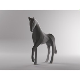 Resim Ufak Siyah Renk At Binicilik Ev Masa İçin Eşya Hediyelik Ev Dekorasyon 