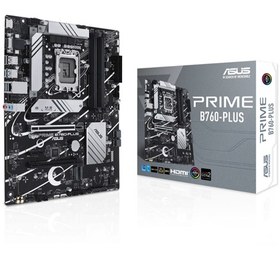 Resim Asus Prime B760-PLUS B760 DDR5 Vga ATX HD DP US3 M2 RGB 1700p Anakart Siyah 