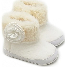 Resim Yan Gül Detaylı Panduf EKru 