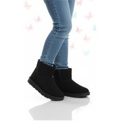 Resim Siyah Süet İçi Kürklü Soğuğa Dirençli Kız Çocuk Bot 2096 F Siyah 