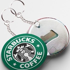 Resim Starbucks Temalı Açacaklı Anahtarlık 44mm 