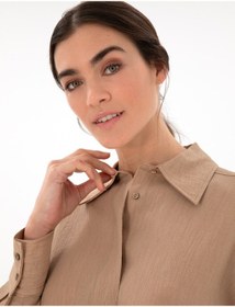 Resim Pierre Cardin Kadın Bej Gömlek Desenli 50306501-vr011 Bej 
