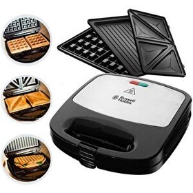 Resim Russell Hobbs 24540-56 Fiesta 3ü1 Arada Deep Fill 750 W Siyah Tost Waffle Izgara Makinesi 