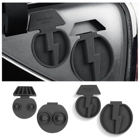 Resim Tesla Model Y / Model 3 Eu Şarj Dolum Yeri Su Geçirmez Koruyucu Kapakları, Siyah Renk 