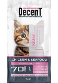 Resim Decent Kitten Tavuklu Ve Balıklı Yavru Kedi Maması 15 Kg 